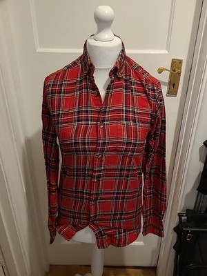 Herrenhemd Primark Größe Small Regular Fit rot kariert Langarm