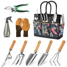 Gardening Tools 9-Piece Heavy Duty Gardening Hand Tools with Fashion and Dura...