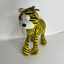 Tiger Plush Stuffed Animal Toy 1996 Cat 7" Funny Big Eyes Posable