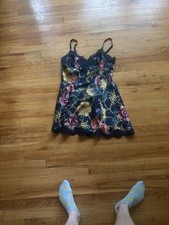 Vintage Victoria  s Secret Gold Label Floral Patterned Slip Dress