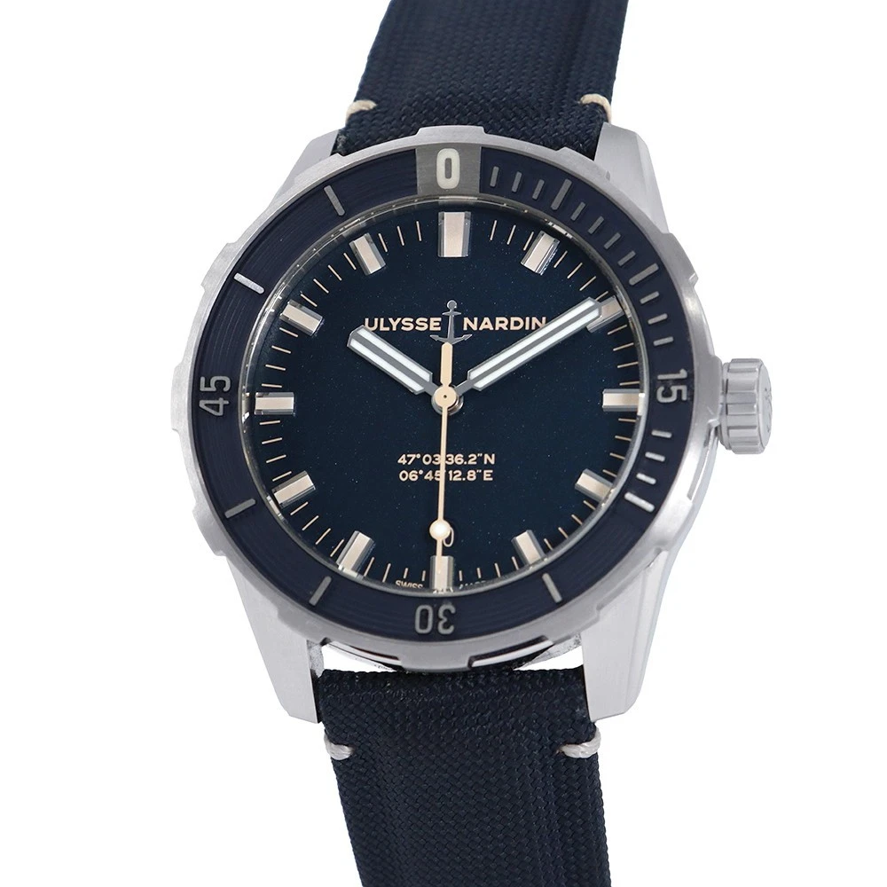Ulysse Nardin — ULYSSE NARDIN Diver 42mm Stainless Steel/Fabric Blue Dial 8163-175/93
