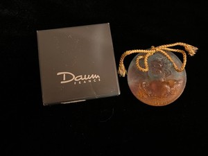 DAUM ANGEL CHERUB PATE DE VERRE GLASS CRYSTAL CHRISTMAS ORNAMENT DE NOEL 1994