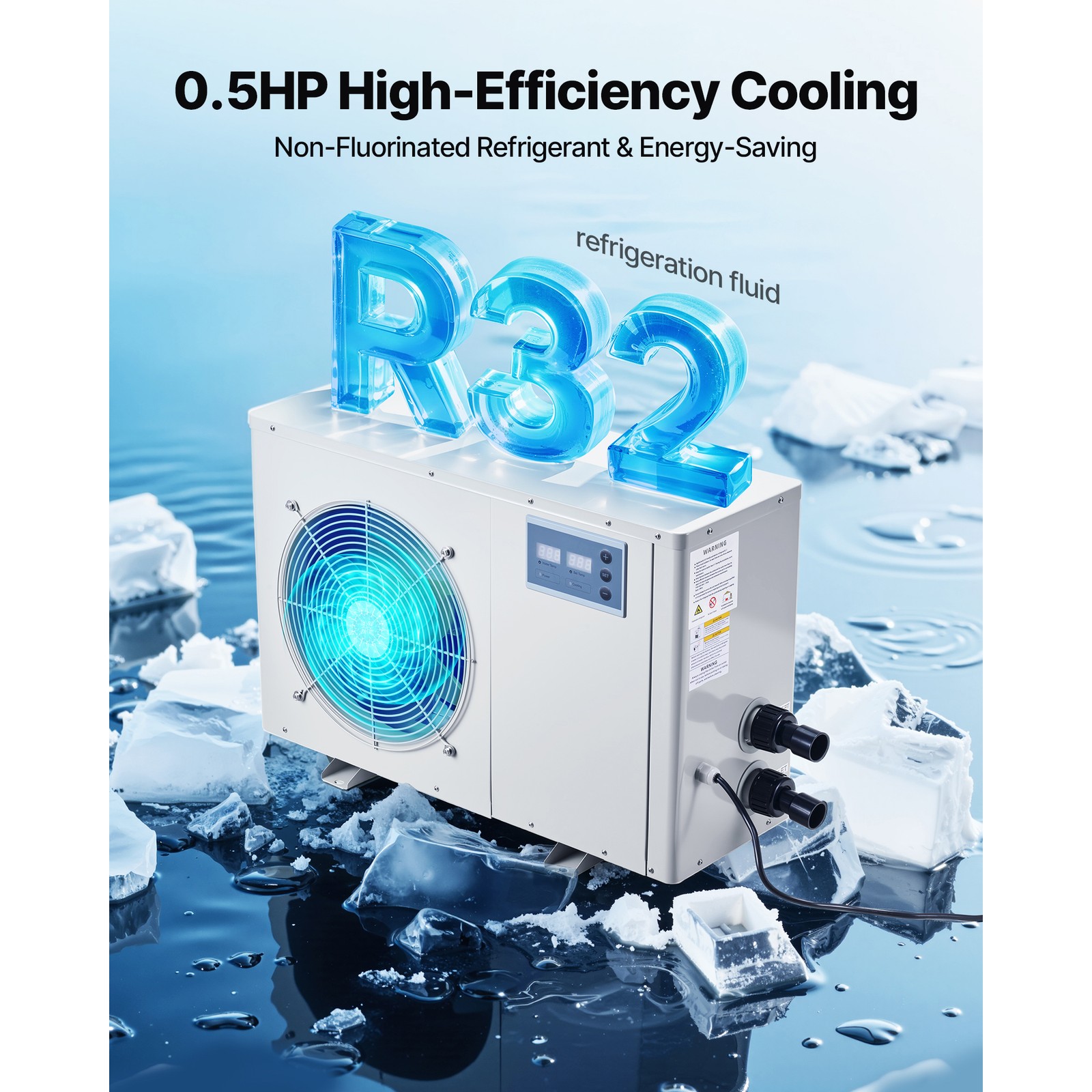 Uimoso Aquarium Chiller 150 Gallon 1/2 HP Water Chiller Hydroponics Fish Tank