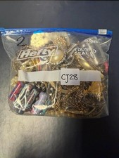 2lb Broken Costume Jewelry Lot Craft Scrap Rhinestones Gems Earrings Mix
