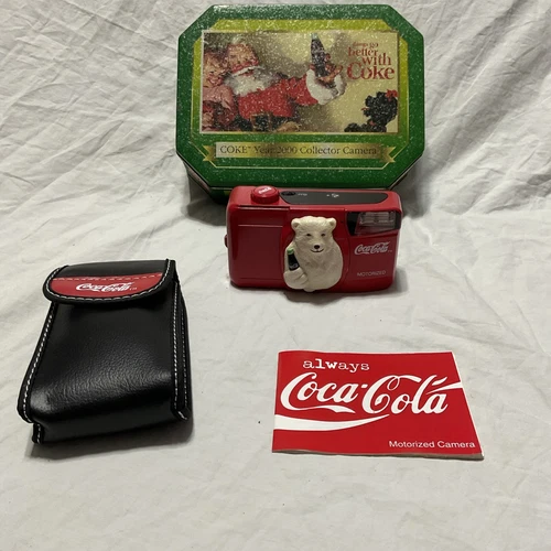Vintage Coca Cola Christmas Edition 35MM Camera Collectible Santa Coke Tin