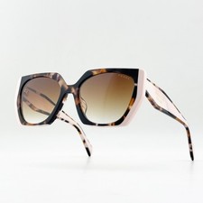 Prada SPR15W Tortoiseshell Pink Brown Gradient Oversized Square Sunglasses