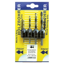 Countersink Wood Drill Combo Set – 4 Piece Brad Point Drill & Countersink Set...