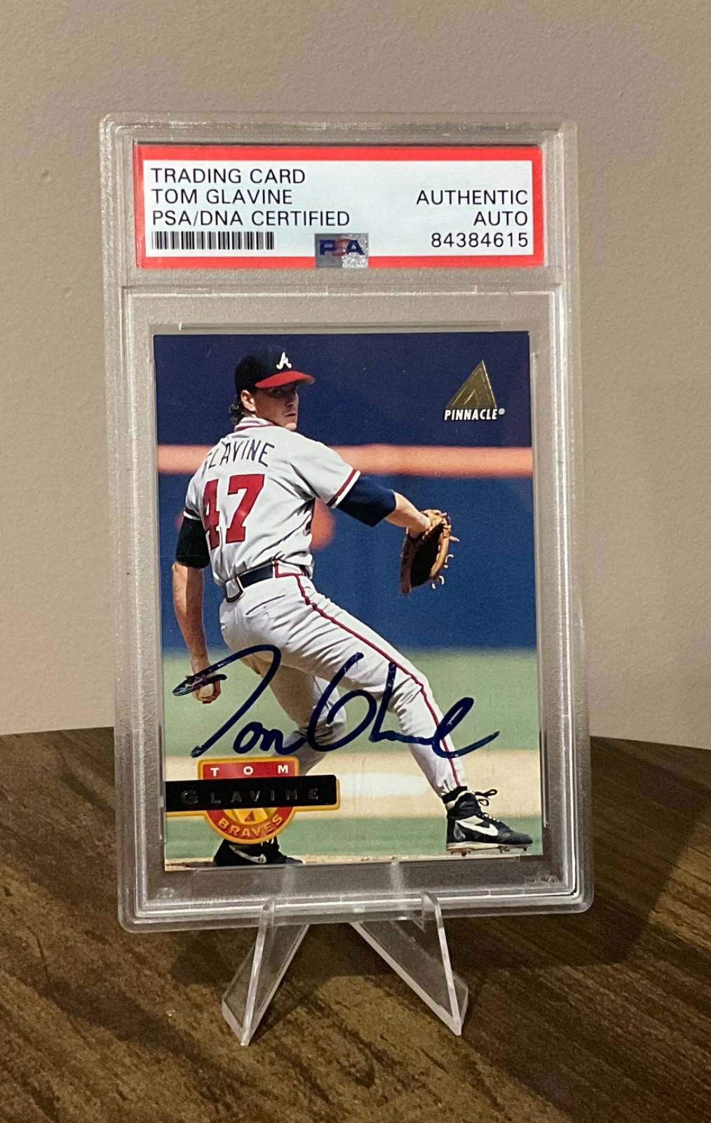Tom Glavine Auto PSA DNA 1994 Pinnacle #284 Braves HOF Signed Authentic
