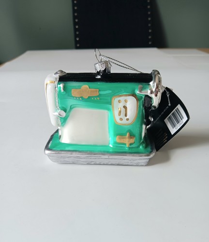 NWT Robert Stanley Blown Glass Sewing Machine Christmas Ornament Tree Trim Decor