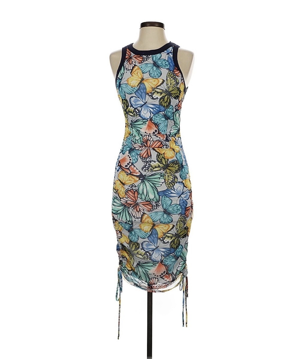 Molly Green Women's Butterfly Tank Dress Sleeveless Mesh Bodycon size Small  | eBay