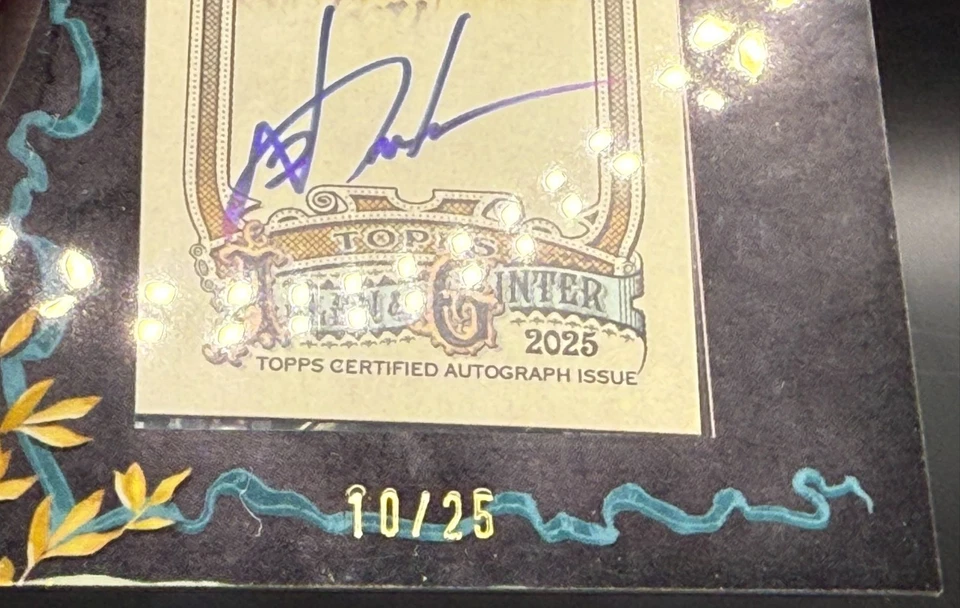 2025 Topps Allen & Ginter Yoshinobu Yamamoto Mini BLACK Framed Autograph /25 - Image 3 of 3