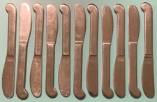 Vtg Lot/11 MCM Knobler Stainless Steel Japan Cheese/Butter Knife Spreader 5 7/8”