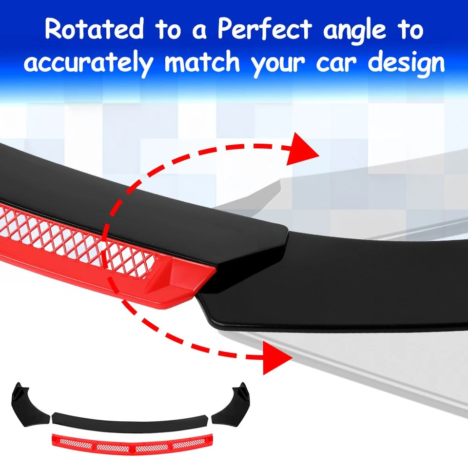 Для Fiat Abarth 595 500 передний бампер кромка разветвитель красный подбородок спойлер диффузор сетка - Изображение 3 из 4