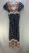 Kindred Maxi Dress Womens Extra Large Multicolor Bohemian Surplice Neck Smocked