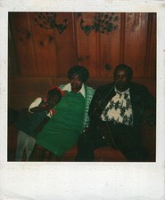 Old Vintage Photo COLOR POLAROID TRIO BLACK AFRICAN AMERICAN MAN WOMAN GIRL