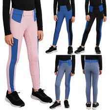 Kinder M&auml;dchen Reithose Rutschfest Reitleggings Sport Hose Trainingshose Outfits