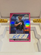 W026 Leaf Metal Baseball Kayson Cunningham Auto Magenta Refractor 3/6
