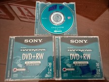 Lot Of 3 Sony Handycam DVD-RW Recording Disks 30 Minutes 1.4 GB