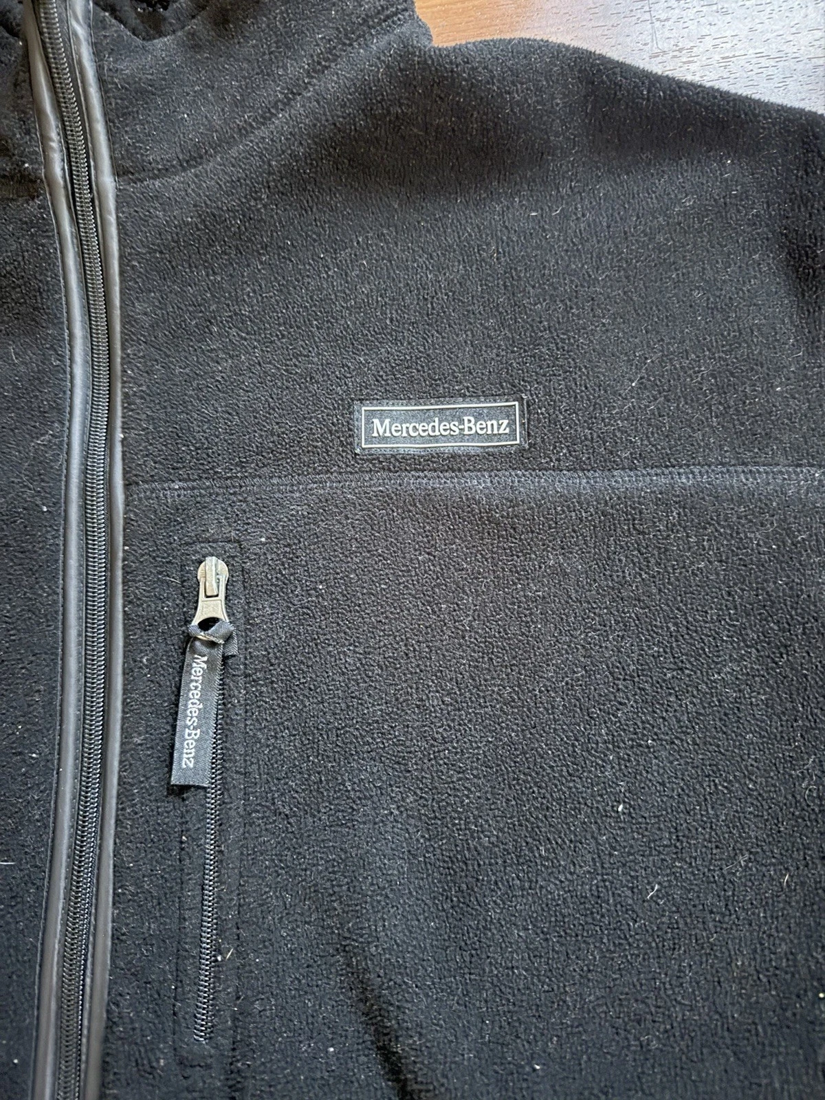 Official Mercedes-Benz Fleece Jacket Black Full Zip Men’s Sz Medium image 2