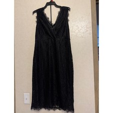 Vintage IN VOLAND Black Lace Dress – Size 14W – Elegant Plus-Size Evening Wear