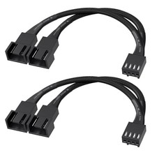 Cable Matters 2-Pack 2 Way 4 Pin PWM Fan Splitter Cable - 4 Inches, PC Fan