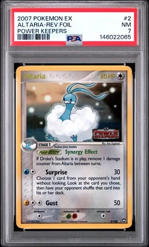 2007 POKEMON EX POWER KEEPERS #2 ALTARIA-REVERSE FOIL PSA 7