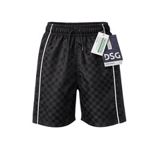 DSG Youth Boys Black Soccer Shorts Checkered Athletic Size L NWT