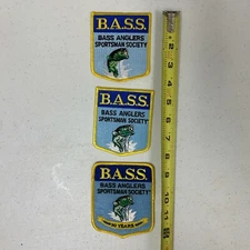 VTG LOT of 3 B.A.S.S Bass Anglers Sports Society Patch Fishing 30 years