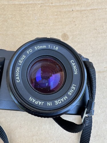 Canon T50 35mm SLR Film Camera w/ Canon FD 50mm 1:1.8 Lens - Picture 4 of 13