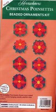 HERRSCHNERS CHRISTMAS POINSETTIA BEADED ORNAMENT KIT SET OF 8