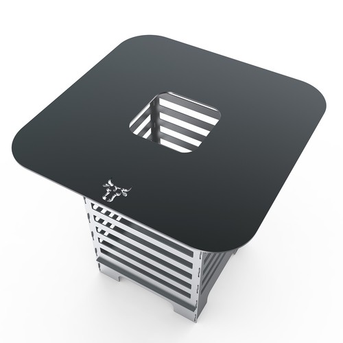 Moderner Feuerkorb Feuertonne Feuerschale + Grillplatte Feuerplatte Grillring - Bild 3 von 5