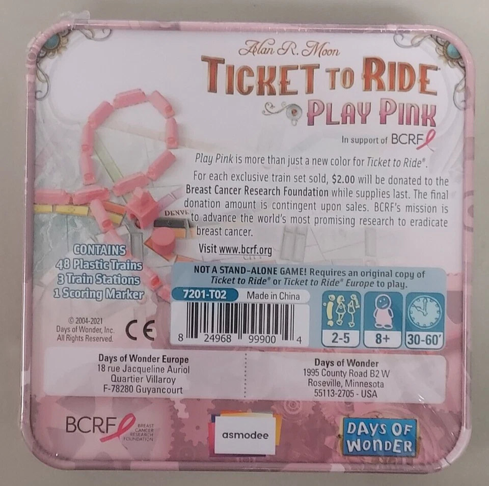 Ticket to Ride Play Pink Milk Tankers Deluxe Train 7 Days of Wonder new sealed - Image 3 of 4