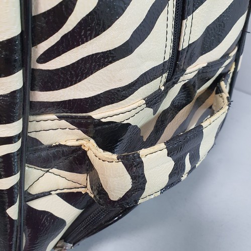 LYDC Zebra Print Weekender Trolley Bag Pull Along Hold All Overnight Travel - Picture 15 of 24