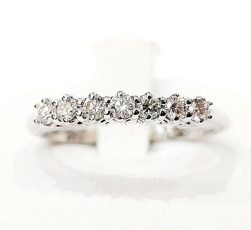 Esclusivo Anello riviera a 7 Astralia con Diamanti in Oro Bianco 18 kt (750) - Foto 6 di 8