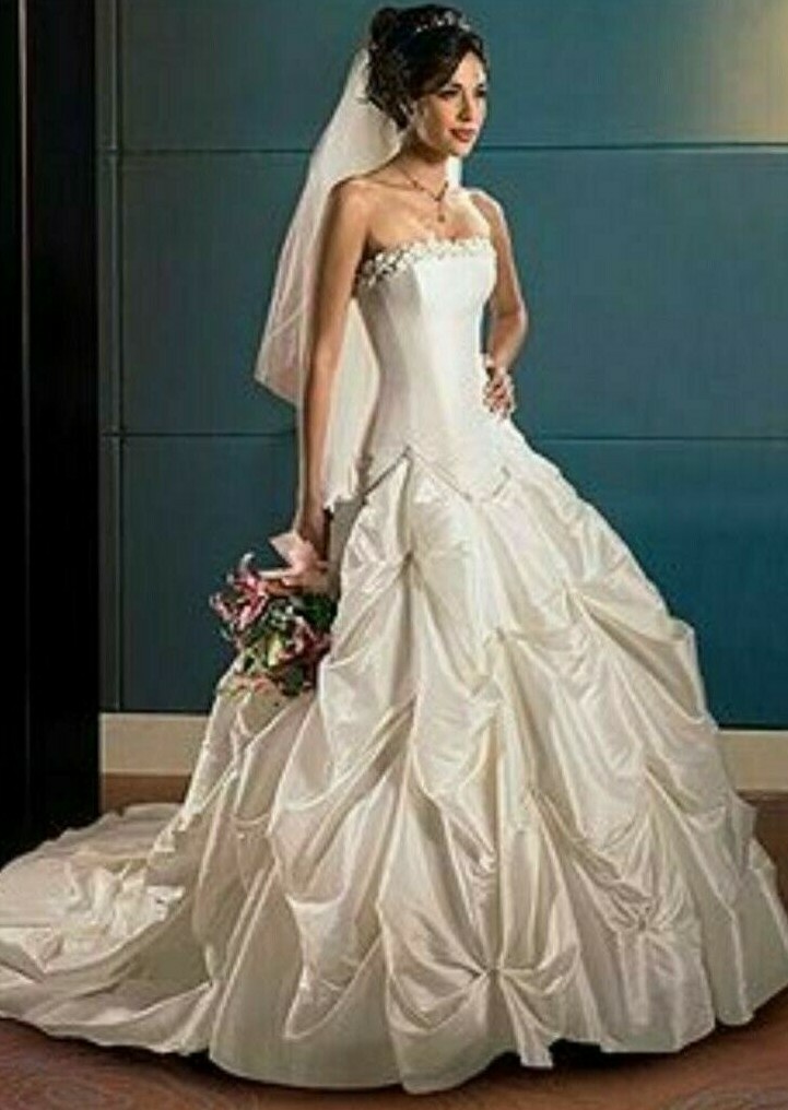 MAGGIE SOTTERO MIDGLEY DESIGNER BRIDAL WEDDING BALL GOWN; Creamy