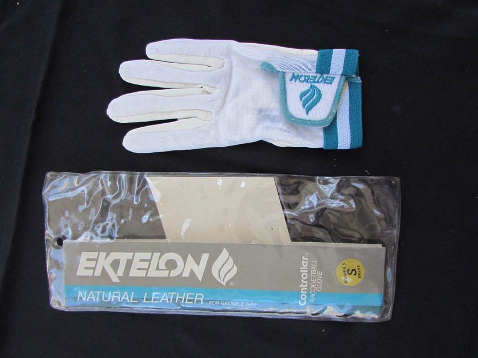 EKTELON NATURAL LEATHER RACQUETBALL GLOVE WOMEN'S SIZE "S" RIGHT HAND