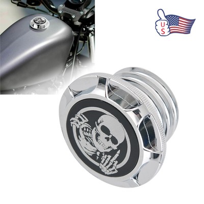 Motorcycle Chrome Skull Fuel Tank Gas 