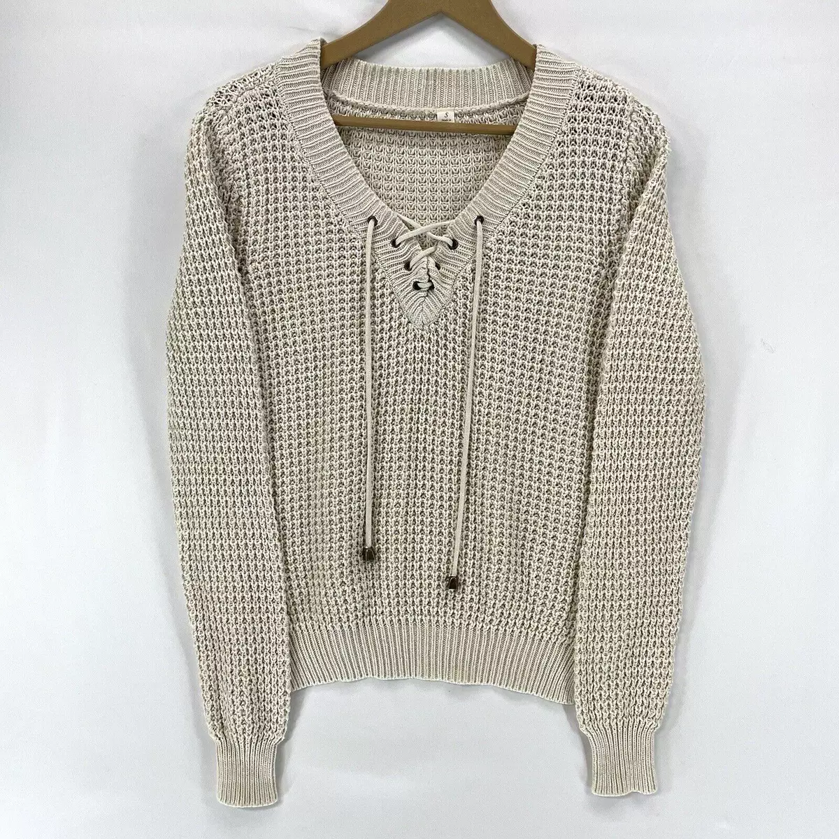 Lace up chunky sweater clearance