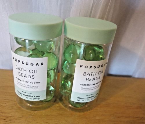 2 PopSugar Eucalyptus Bath Oil Beads New 1.73 oz Each | eBay