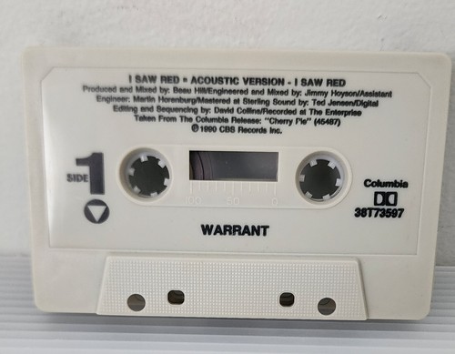 WARRANT I SAW RED SINGLE 1990 VINTAGE CASSETTE TAPE - Picture 4 of 5