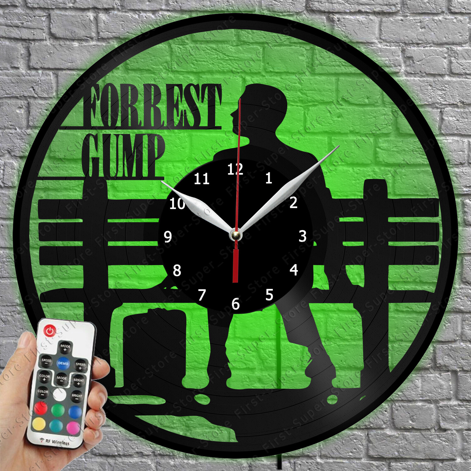 Forrest Gump Vinyl Record LED Wall Clock with Light 1108