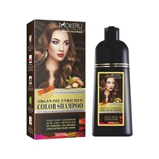 Mokeru Color Shampoo Natural Instant Fast Hair Dye Argan Oil: NEW AMMONIA FREE