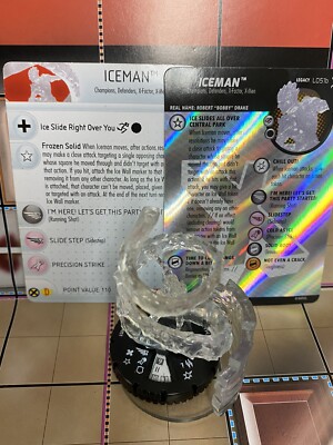 Marvel Heroclix Uncanny X-Men Iceman 051 WITH XoS Legacy Card & Ice Marker VHTF