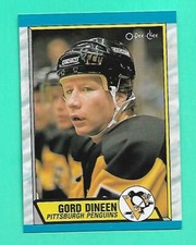 (1) GORD DINEEN 1989-90 O-PEE-CHEE # 256 PENGUINS ROOKIE NM-MT CARD (W0010)