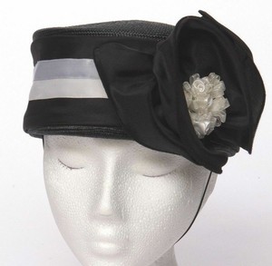 grey pillbox hat