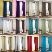 2 PANELS SOLID BLACKOUT GROMMET FOAM LINED WINDOW CURTAIN DRAPE K92 SIZE 84" L