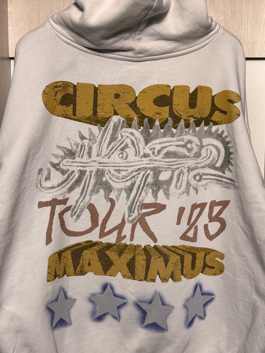 Travis Scott Utopia Circus Maximus Tour white hoodie for men's