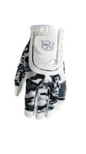 Wilson Staff Fit All White/Black/Grey Camo Junior Golf Glove,Left Hand WGJA00913