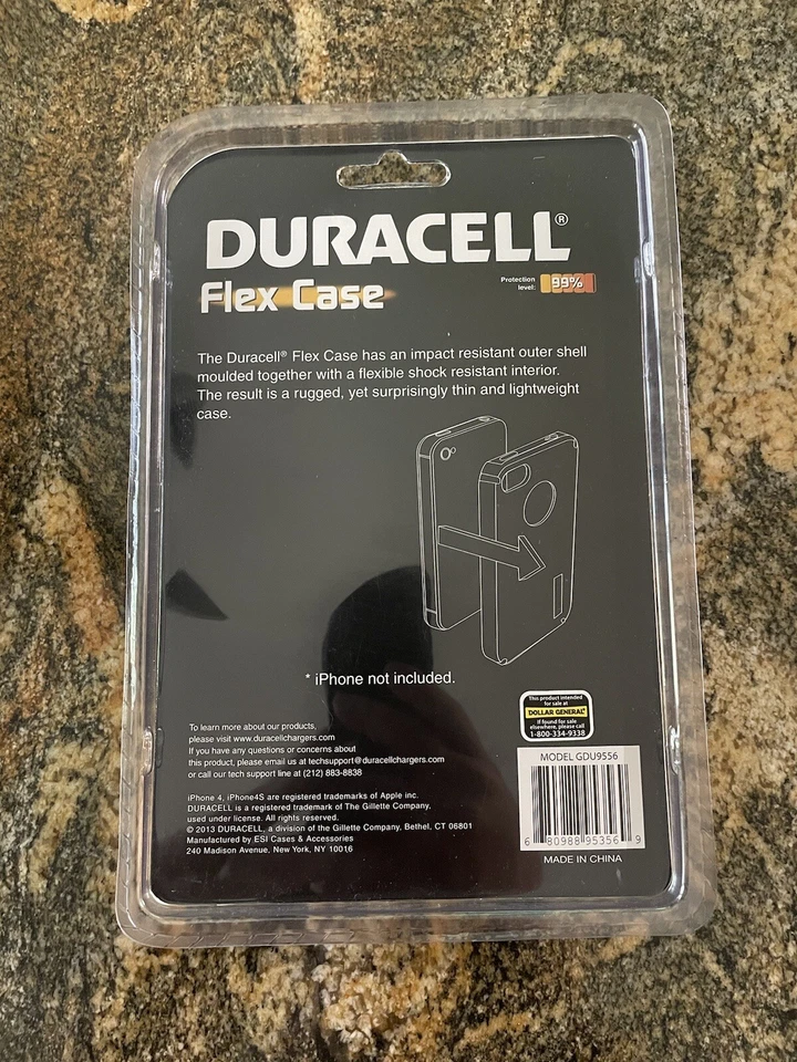 Vintage New DURACELL FLEX CASE For Apple IPHONE 4 / 4S PINK GDU9556 Lightweight - Image 2 of 2