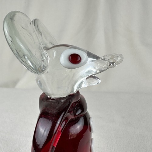Vintage 50er Jahre Archimede Seguso rot Murano Kunst Glas Maus Figur skurril - Bild 6 von 10